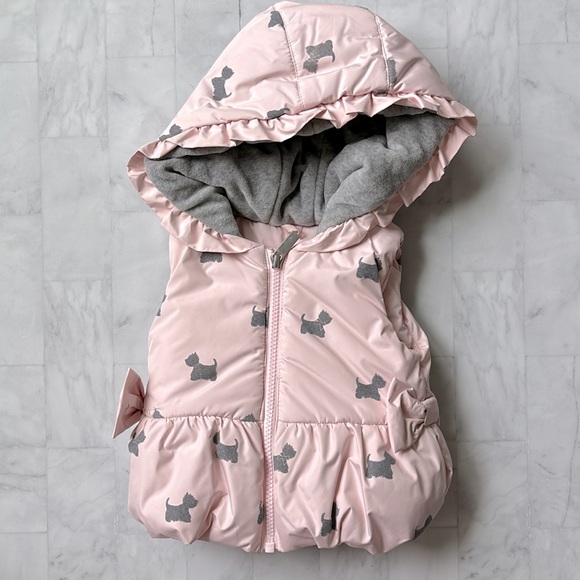 Lapin House Pink Dog Print Padded Gilet